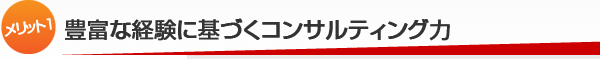 【メリット1】豊富な経験に基づくコンサルティング力